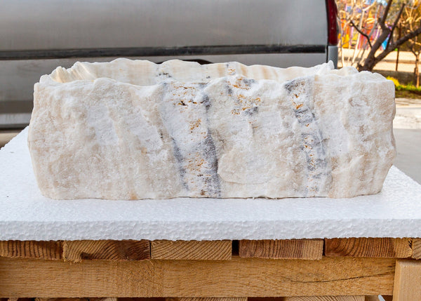 Honey Onyx Rustic Natural Stone Vessel Sink (W)13