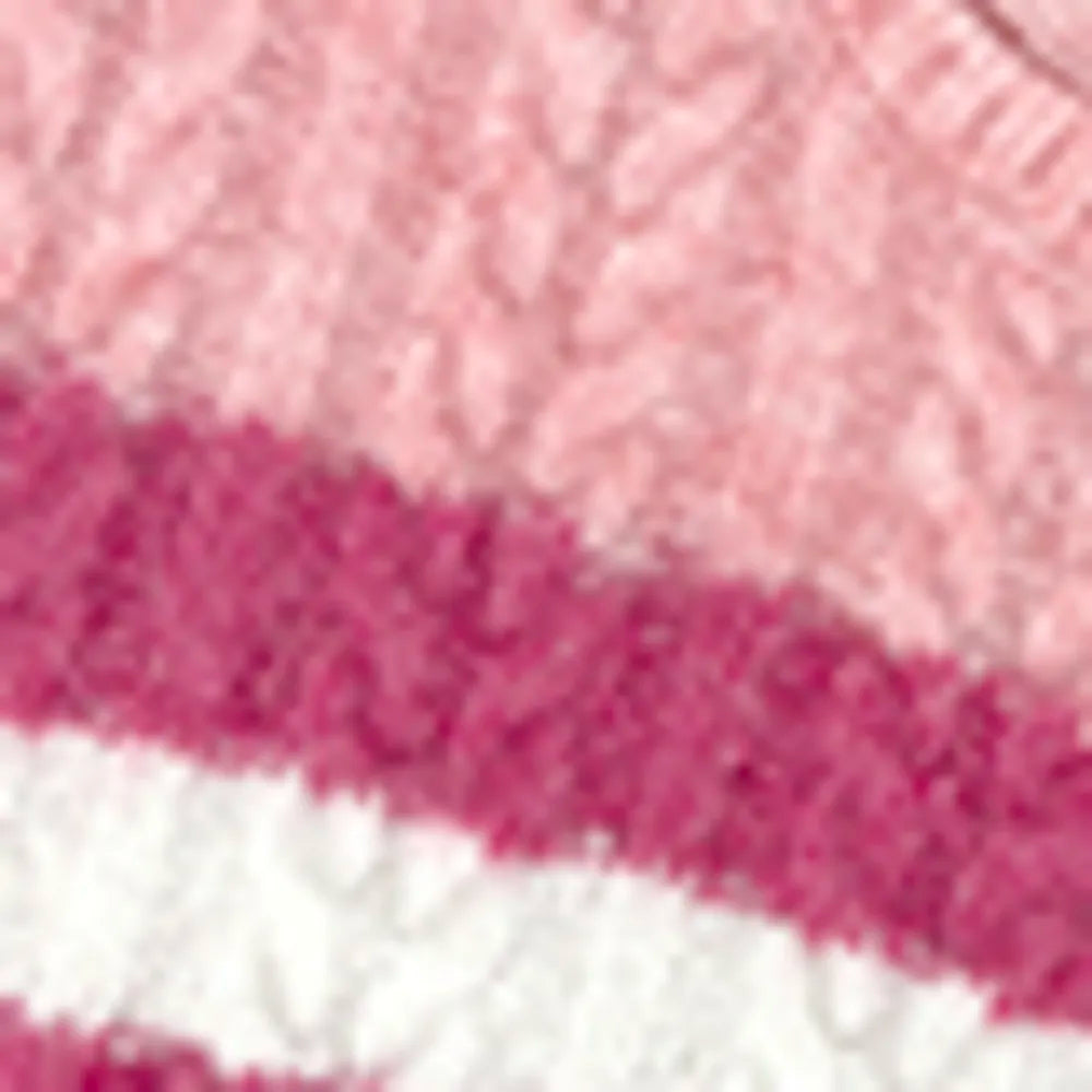 Hooded sweater base knit sweater short top contrasting color striped women