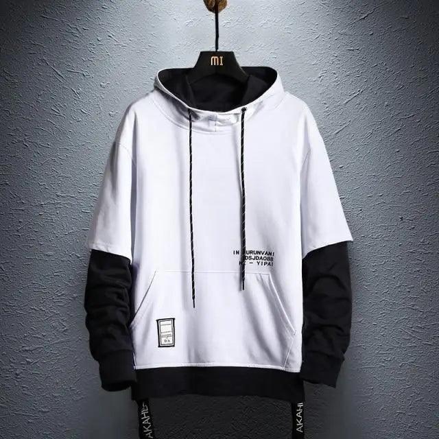 Hooded Sweatshirts Mens Letter Print Hoodies Streetwear Hip Hop Pullover Hoodie Men's Hooded Sweatshirt Men's Contrast Color Patchwork Hooded Sweatshirt Long Sleeve Pocket Jacket