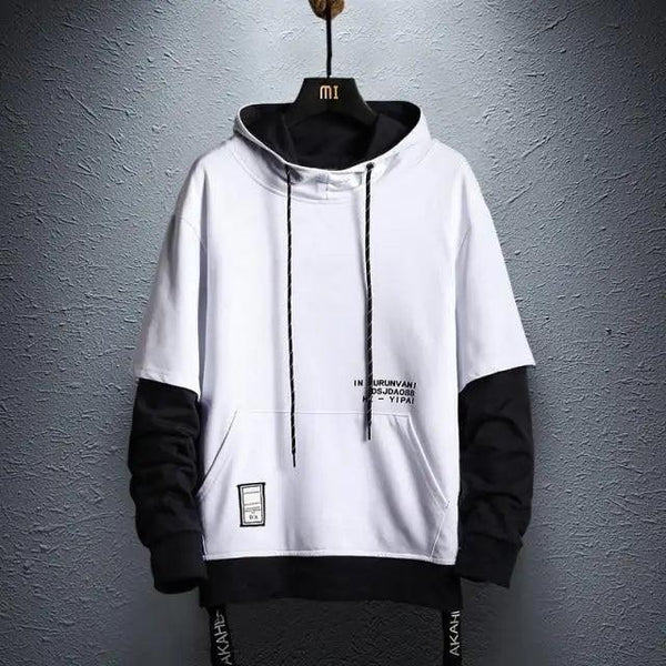 Hooded Sweatshirts Mens Letter Print Hoodies Streetwear Hip Hop Pullover Hoodie Men's Hooded Sweatshirt Men's Contrast Color Patchwork Hooded Sweatshirt Long Sleeve Pocket Jacket