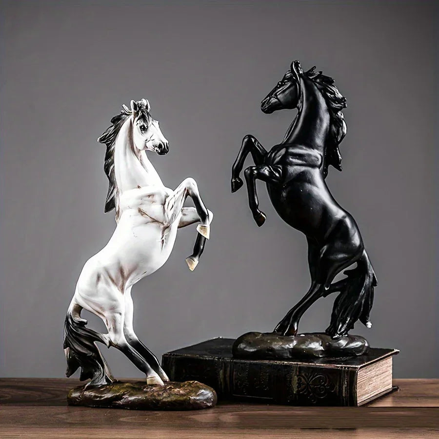 Horse Figurines - Decorative Black & White