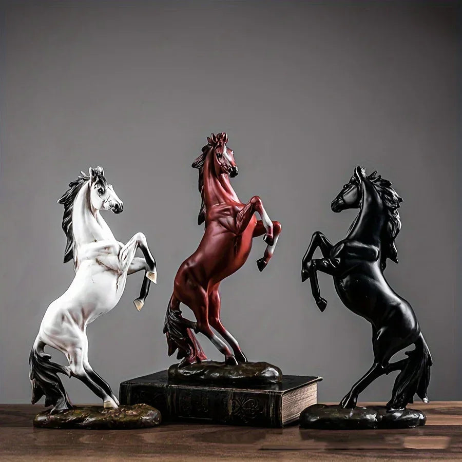 Horse Figurines - Decorative Black & White
