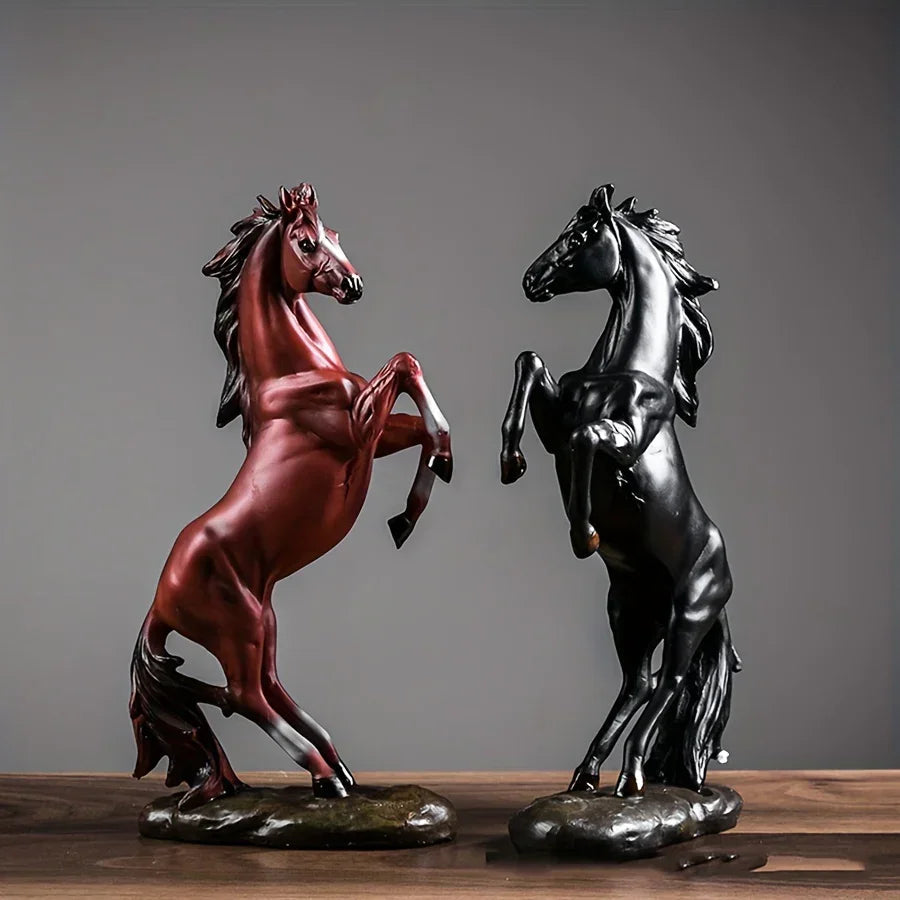 Horse Figurines - Decorative Black & White