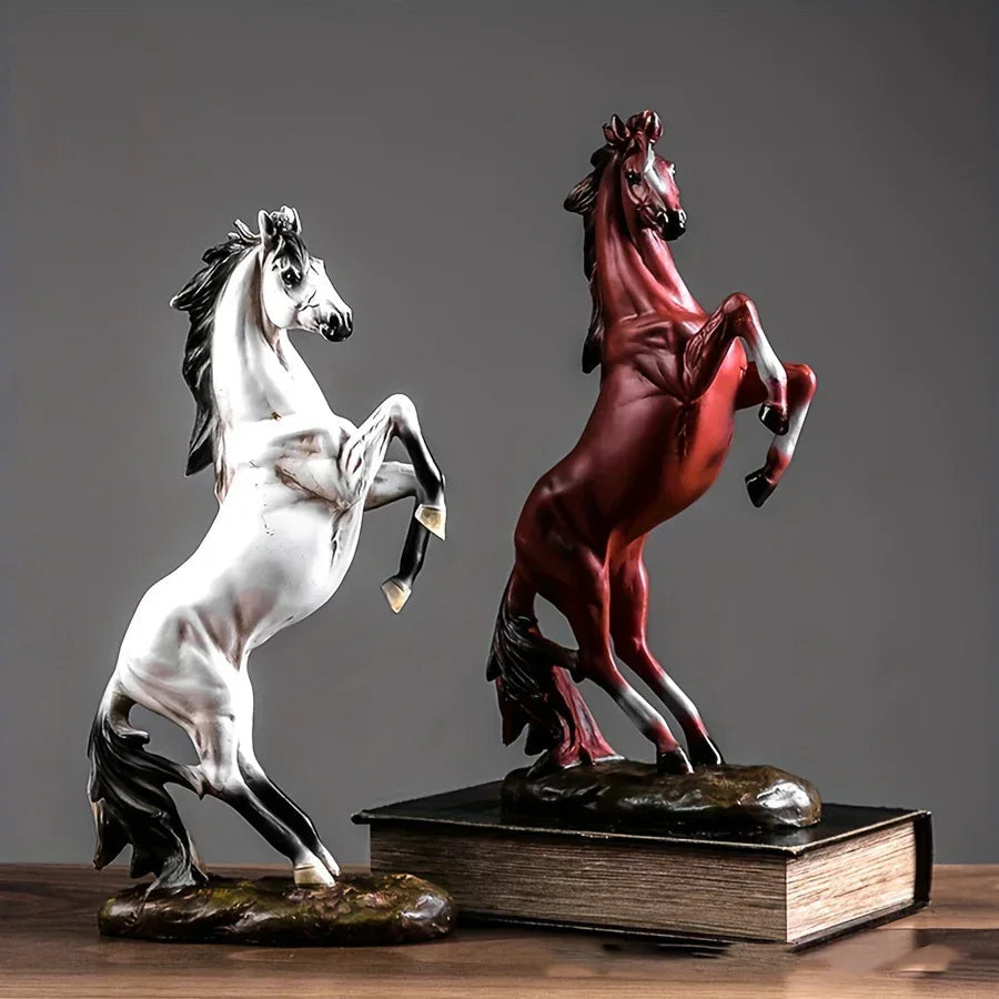 Horse Figurines - Decorative Black & White