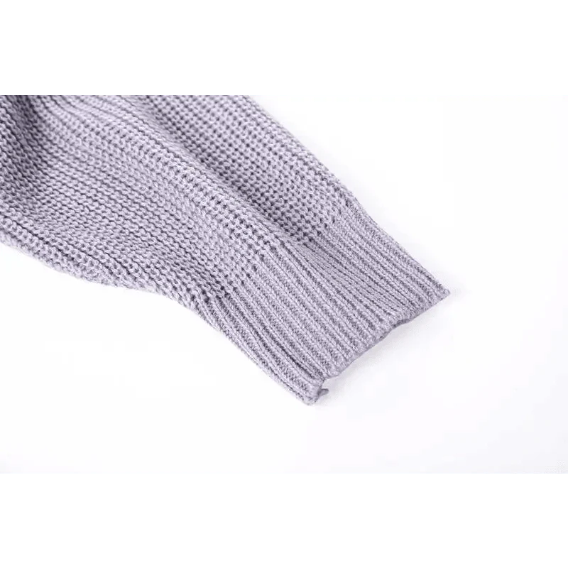 Hot Look Stylish Women's Knitted Cardigans Sweater Fashionable Autumn Long Sleeve Loose Coat Casual Button Thick V Neck Solid Female Tops