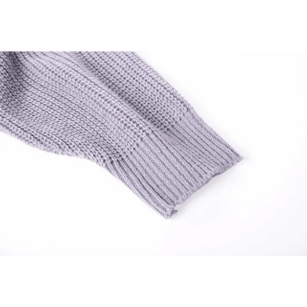 Hot Look Stylish Women's Knitted Cardigans Sweater Fashionable Autumn Long Sleeve Loose Coat Casual Button Thick V Neck Solid Female Tops