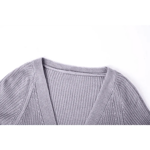 Hot Look Stylish Women's Knitted Cardigans Sweater Fashionable Autumn Long Sleeve Loose Coat Casual Button Thick V Neck Solid Female Tops