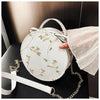 Hot Looking Sweet Lace Round Handbags High Quality PU Leather Small Fresh Flower Chain Shoulder Crossbody Bags For Women