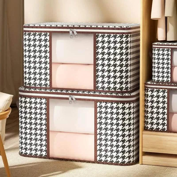 Houndstooth Large Storage Bag