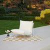 Modern Aluminum Garden Lounge Chair with Plush White Cushions