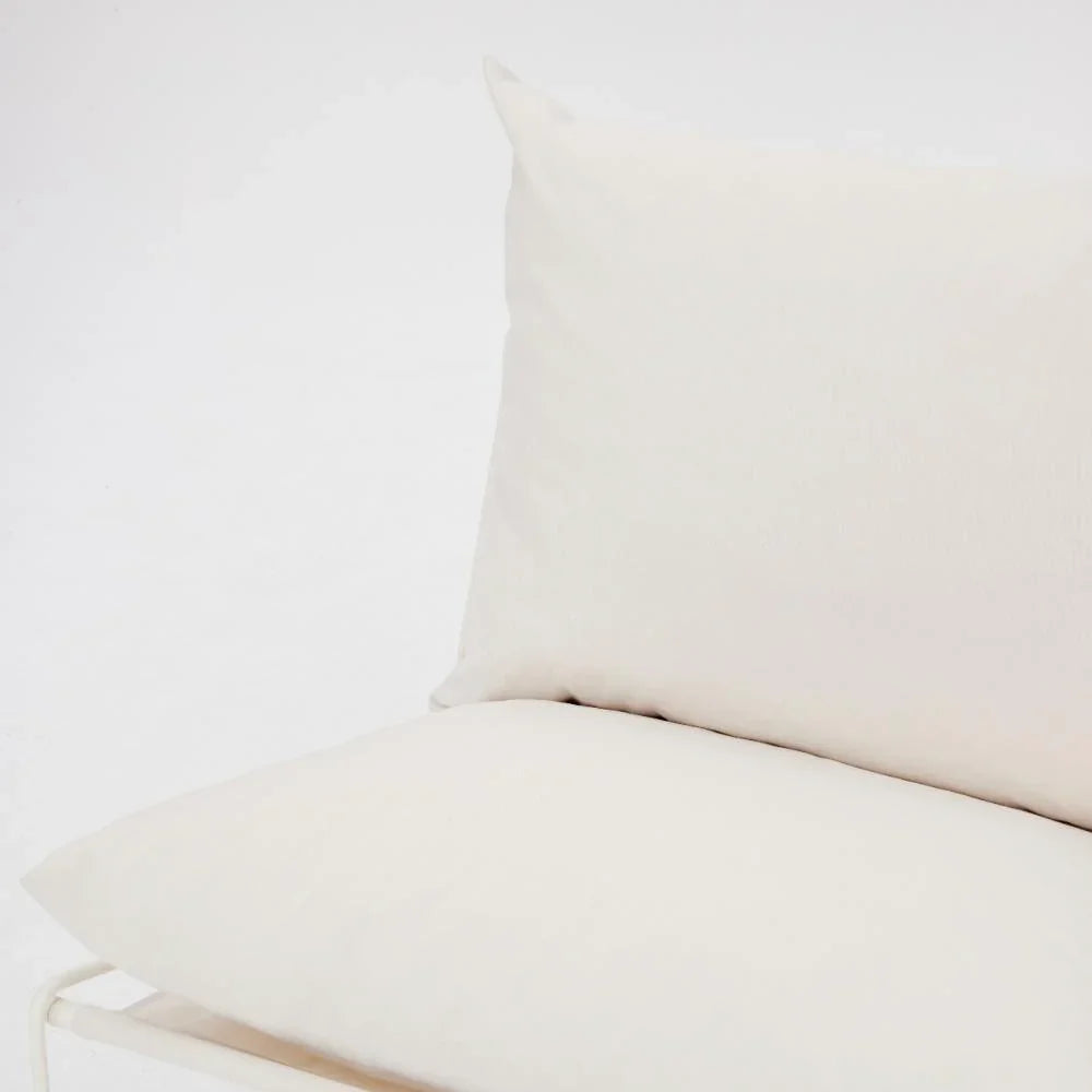 Modern Aluminum Garden Lounge Chair with Plush White Cushions