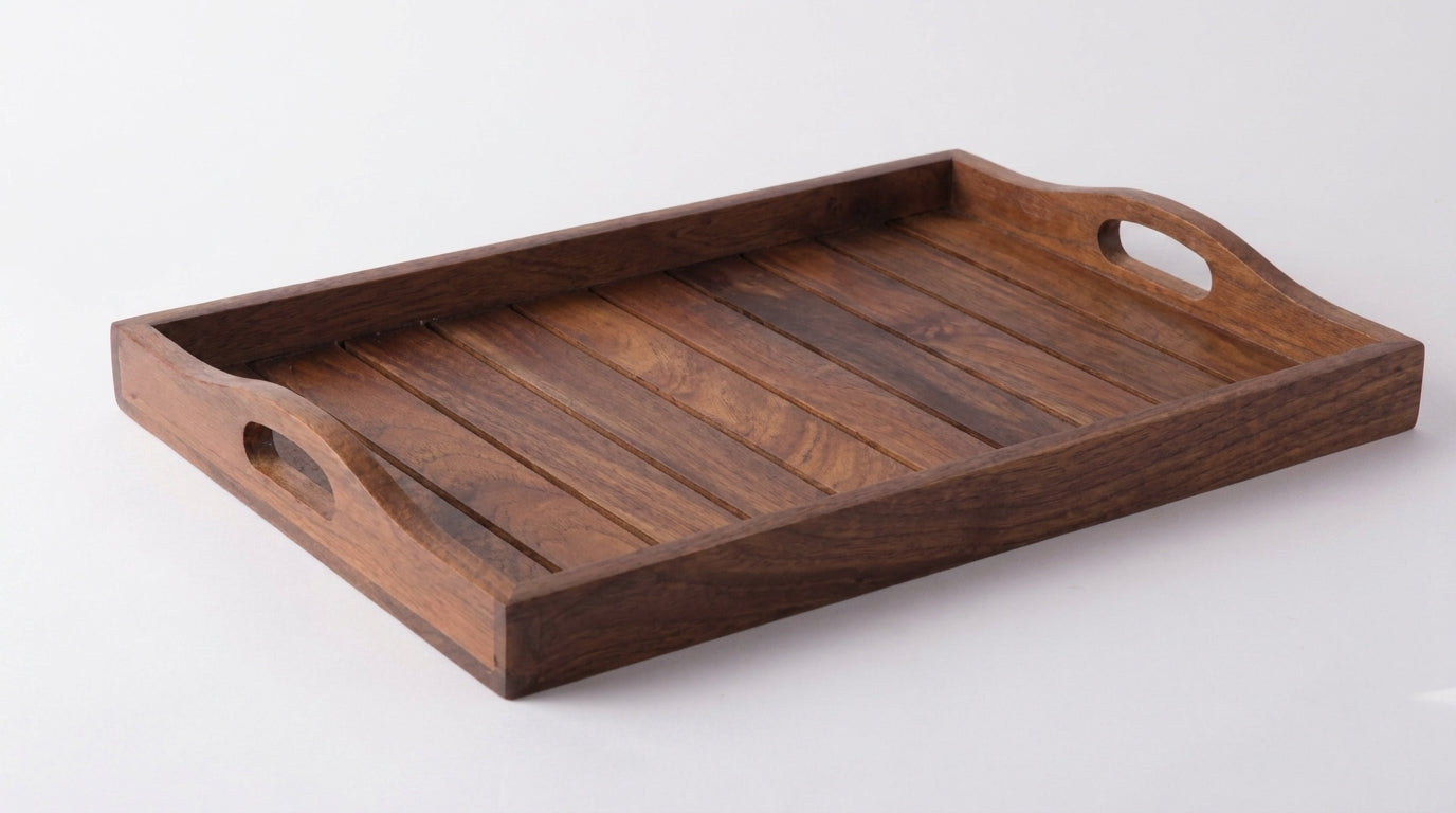 House of Avana Rectangular Mango Wood Serving Tray Large