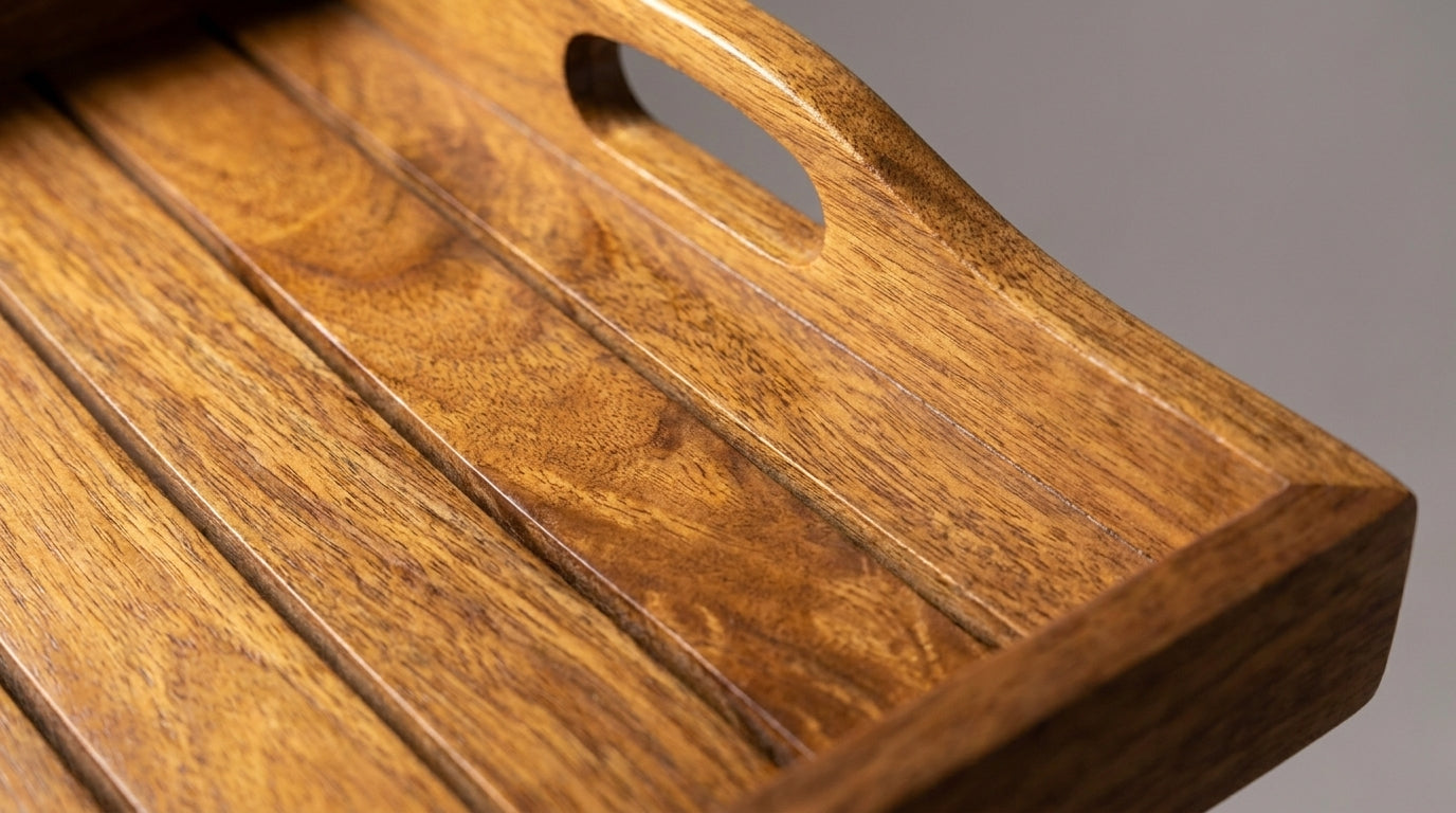 House of Avana Rectangular Mango Wood Serving Tray Large