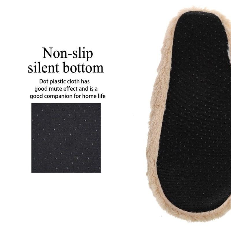 House Slipper Women Winter Non Skid Indoor Fur Cotton Warm Plush Home Fluffy Mouse Ears Memory Foam House Slippers Cozy Cute Animal Home Slipper For Women