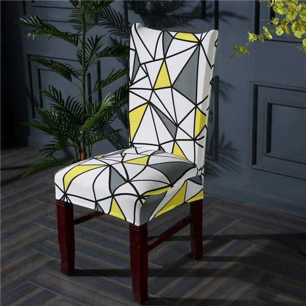 Housmife Printed Stretch Chair Cover Big Elastic Seat Chair Covers Slipcovers Restaurant Banquet Home Dining Party Decoration Stretch Spandex Removable Washable Anti-dust Seat Slipcover  Protector for Hotel Office Ceremony Banquet