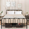 Full/Queen Size Metal Bed Frame with Headboard and Footboard-Queen Size
