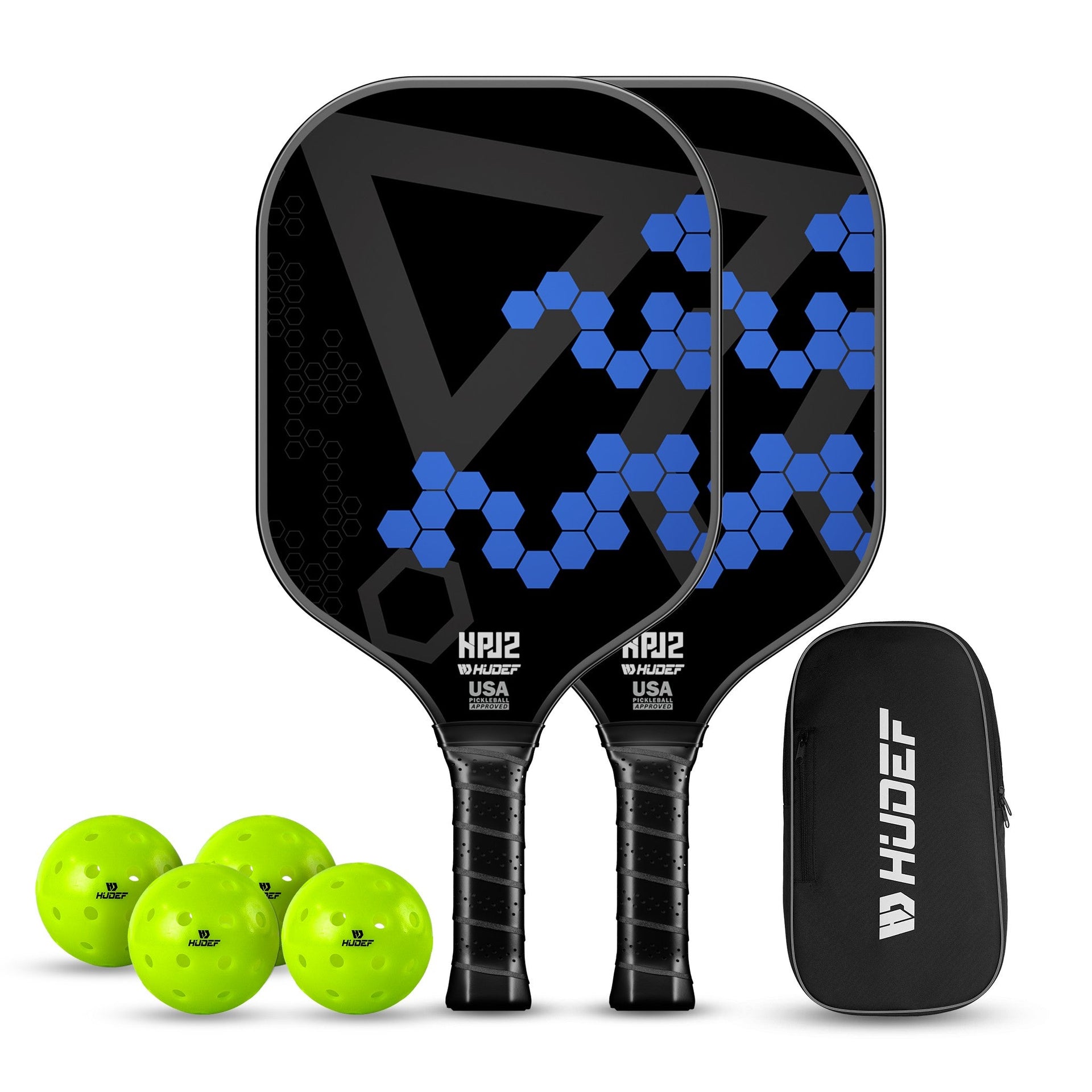 HUDEF HPJ2 USA Pickleball (USAPA) Approved Pickleball Paddles Set Yellow