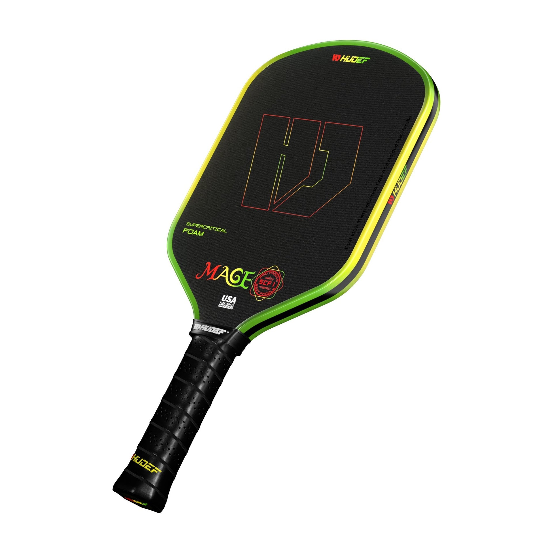 Hudef Mage SCF1 Hybrid Pickleball Paddle – Green 16mm
