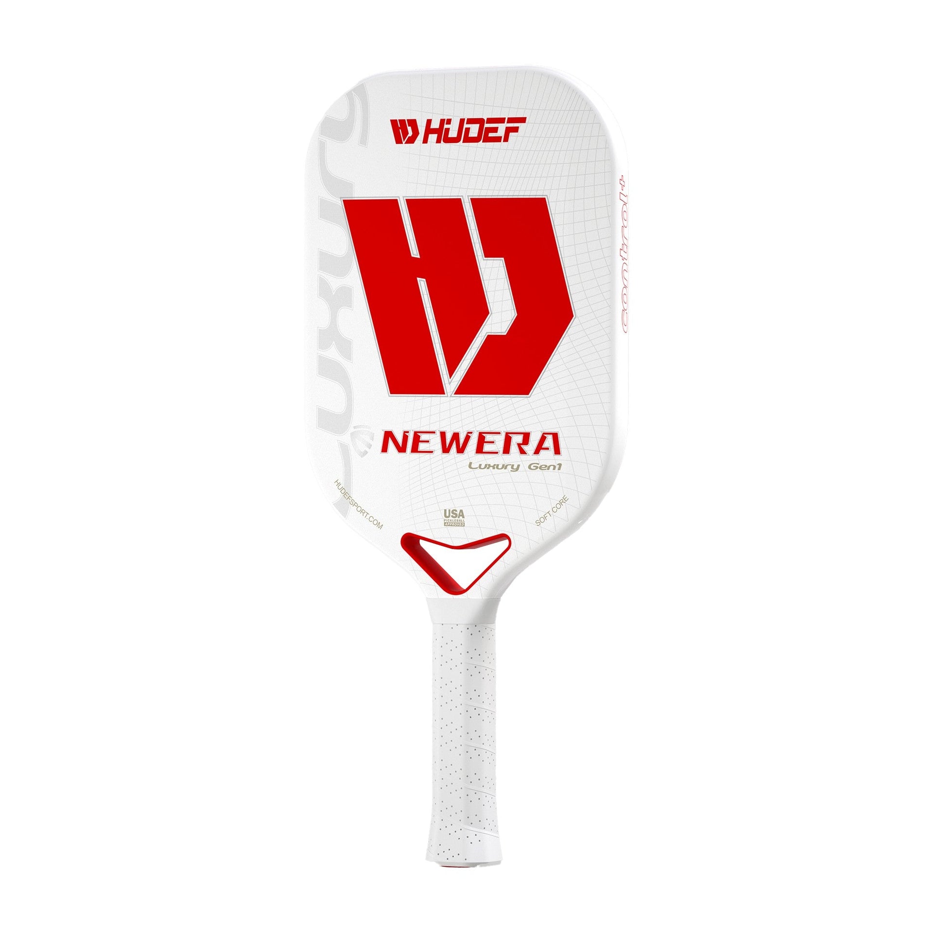 Hudef Luxury™ Gen 1 Elongated Pickleball Paddle – White (Grit)