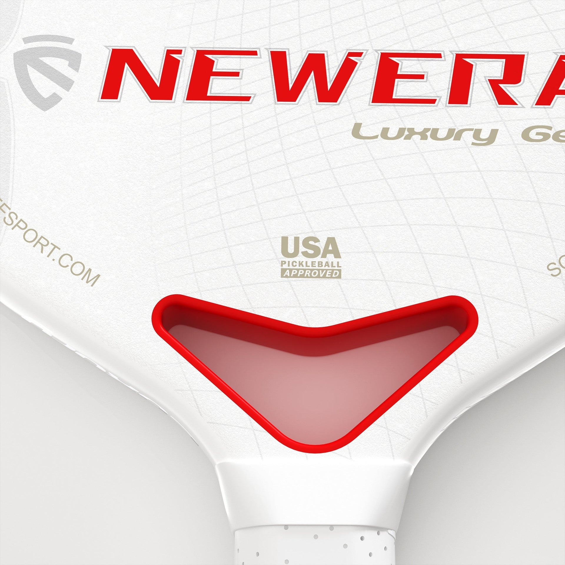 Hudef Luxury™ Gen 1 Elongated Pickleball Paddle – White (Grit)