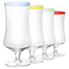 Hurricane Glasses, Large 17oz Pina Colada, Set of 4 Tropical Cocktail Tall Stemmed Crystal Glassware, Poco Grande Cups, Tulip Shaped for Bar Drinks, Daiquiri, Juice, Bloody Mary, Mai Tai, Cocktails