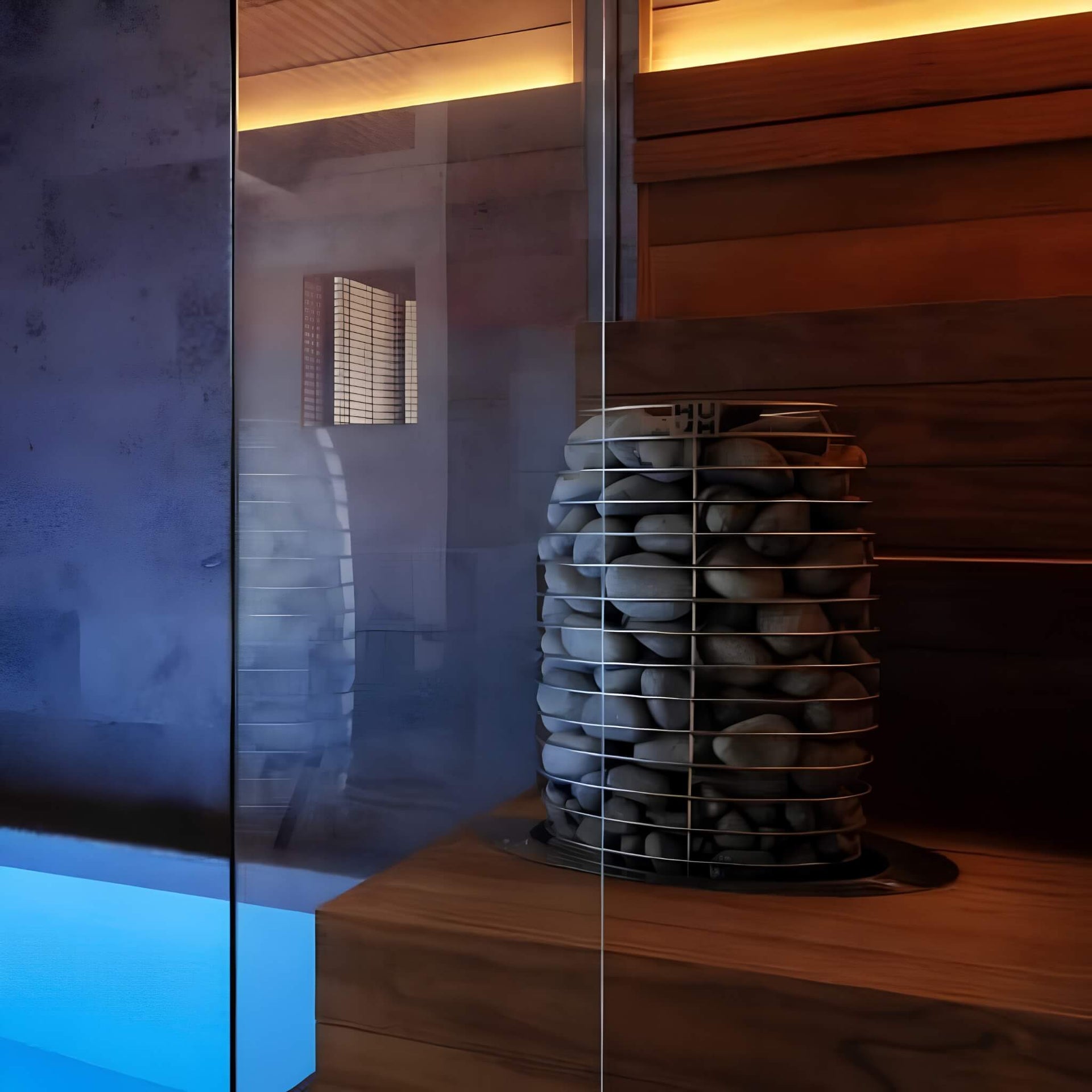 Huum Hive Mini Floor Mount Traditional Steel Sauna Heater With UKU Local Digital Controller & Sauna Stones (SAK91438)
