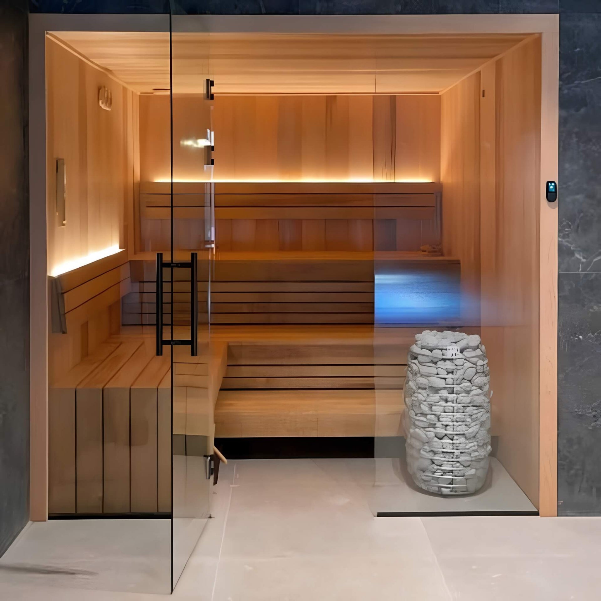 Huum Hive Mini Floor Mount Traditional Steel Sauna Heater With UKU Local Digital Controller & Sauna Stones (SAK91438)