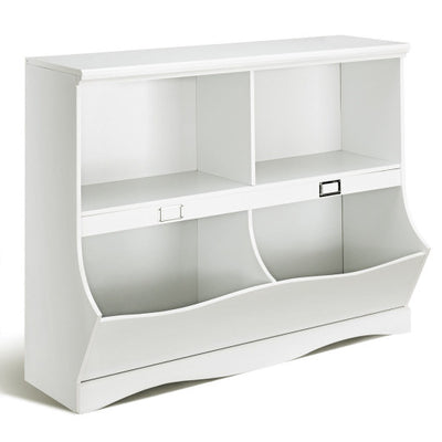 Kids Storage Unit Baby Toy Organizer Children Bookshelf Bookcase-White