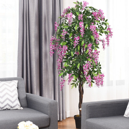 6-Feet Artificial Wisteria Silk Indoor-Outdoor Tree-1pieces