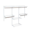 Adjustable Wall Mounted Closet Rack System with Shelf - White