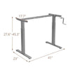 Hand Crank Sit to Stand Desk Frame Height Adjustable Standing Base-Gray - Gray