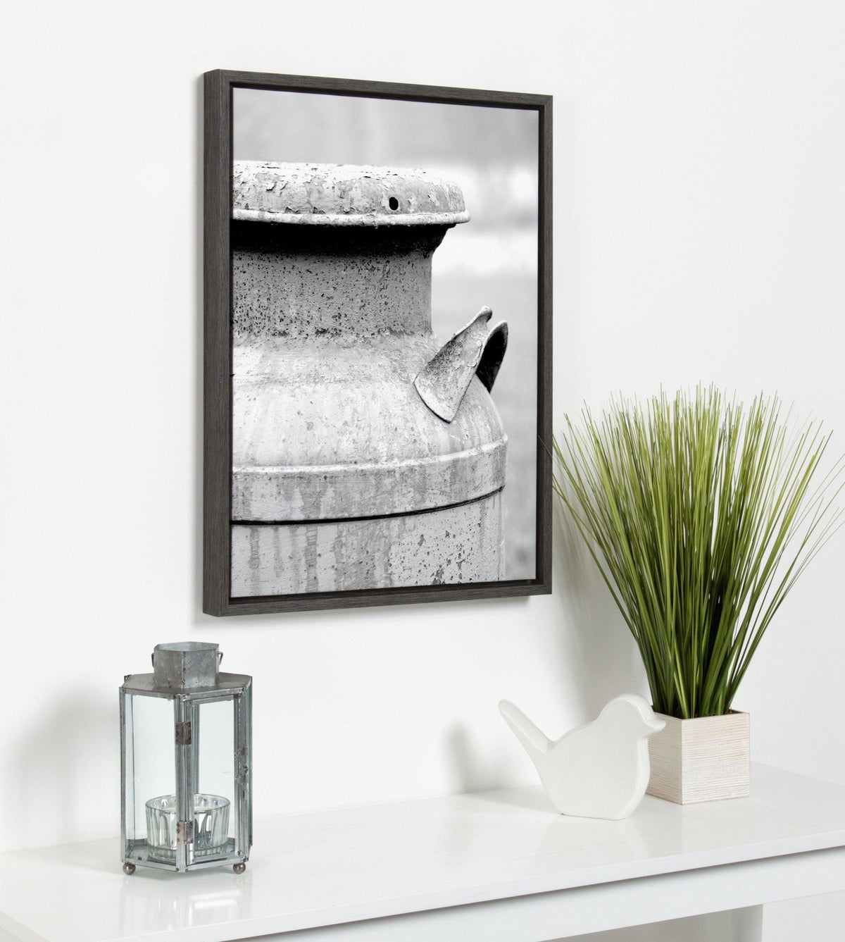 Sylvie Milk Can Framed Canvas by Jami Skarda