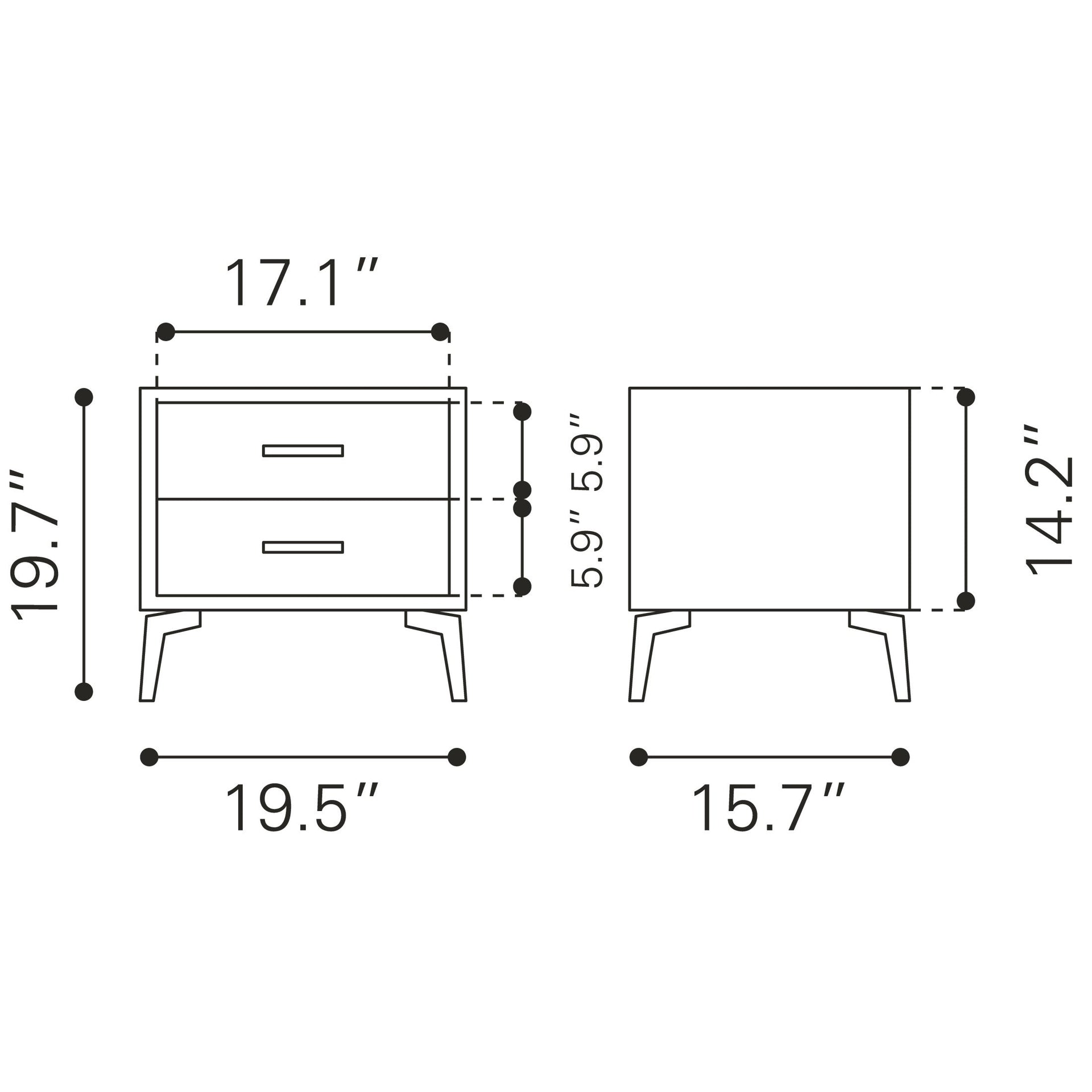 Halle Side Table Gray
