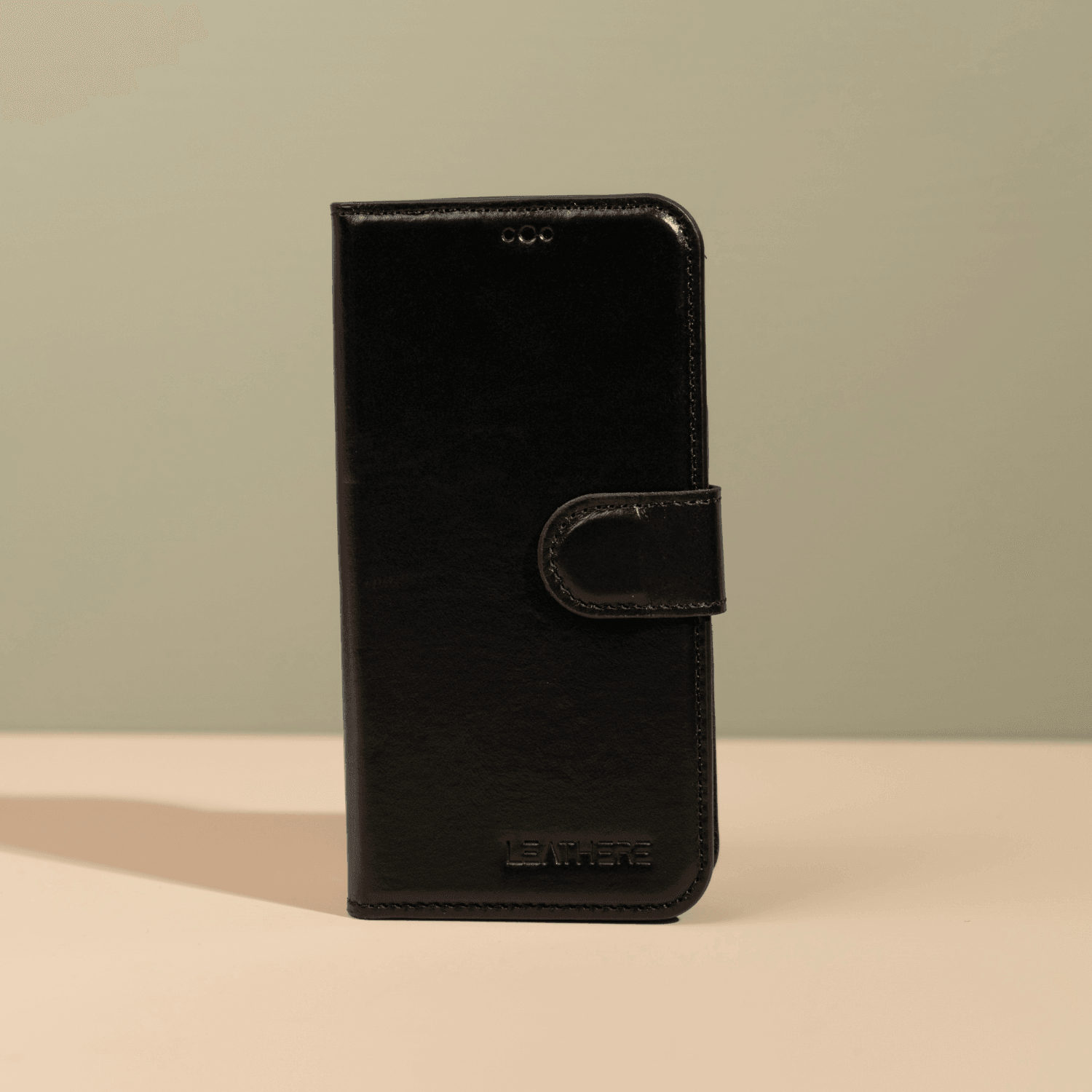 iPhone 16 Series Black Leather Wallet Case - New York