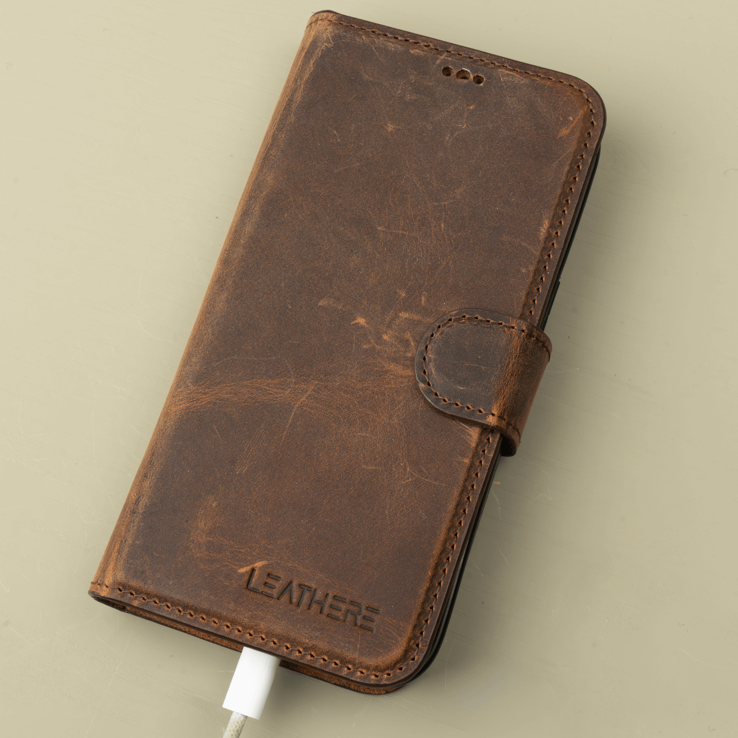 iPhone 16 Series Dark Brown Wallet Case - New York