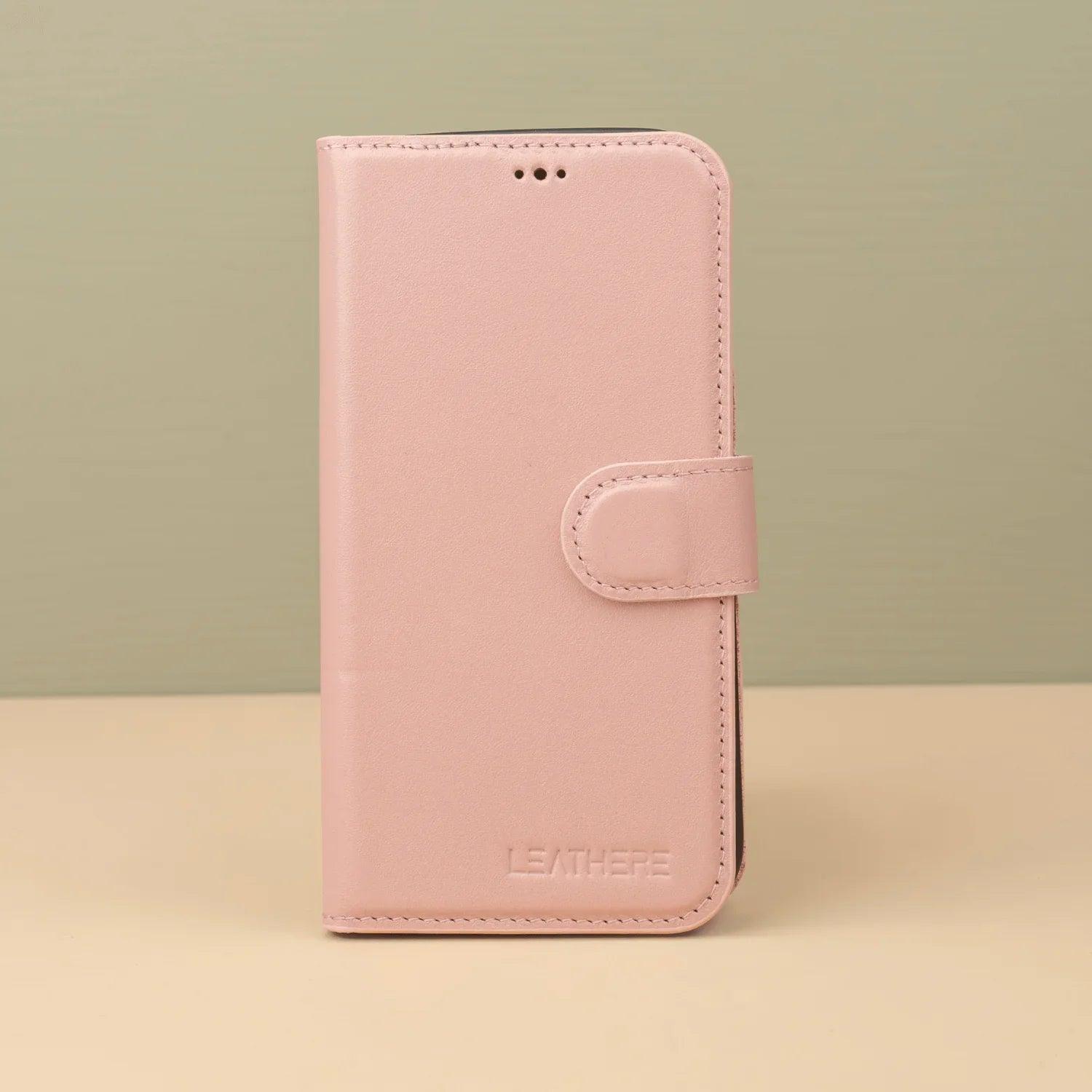 iPhone 16 Series Pink Leather Wallet Case - New York