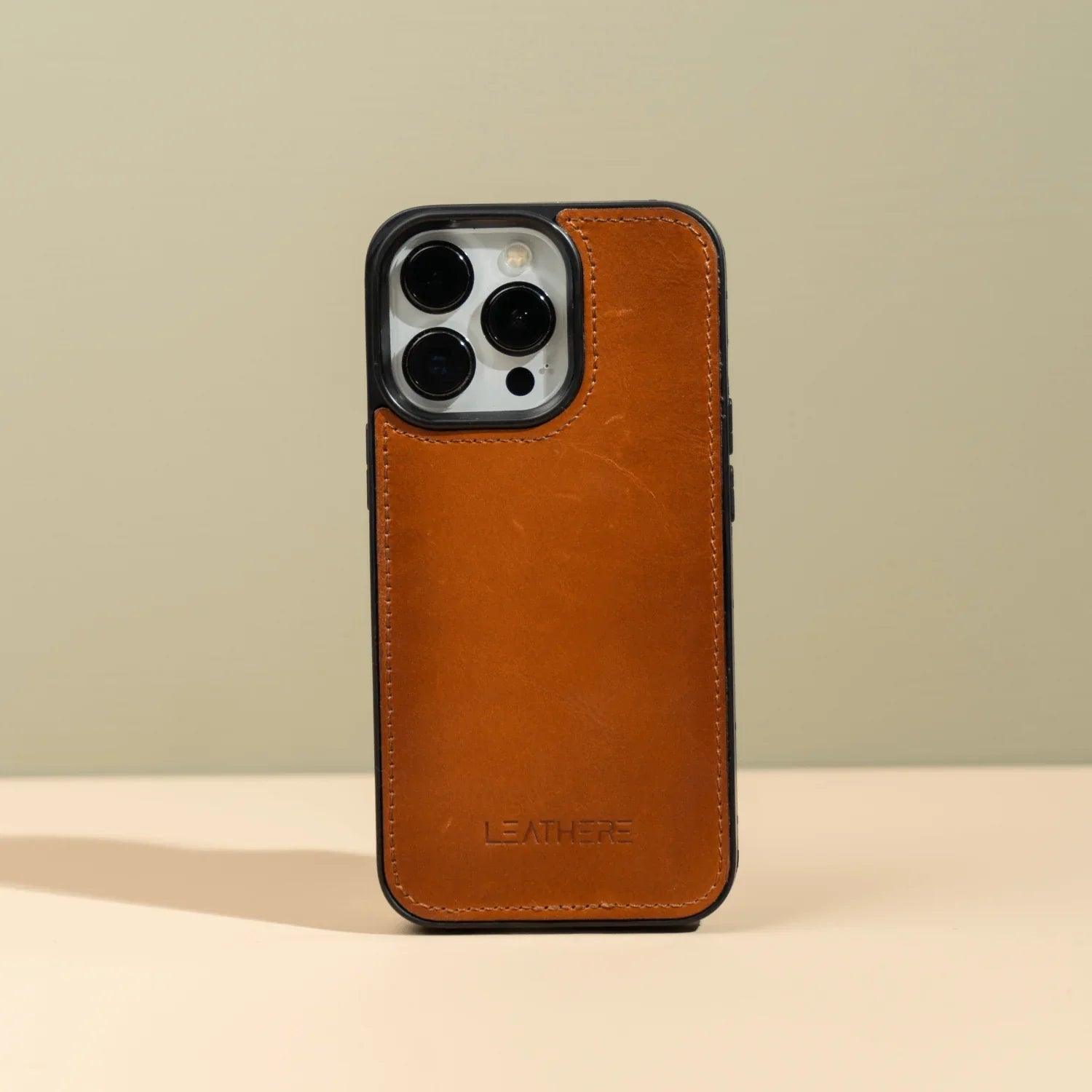iPhone 16 Series Rustic Brown Leather Wallet Case - New York