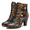 Embroidery Floral Handmade Genuine Leather Boots