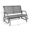 Swing Glider Chair 48 Inch Loveseat Rocker Lounge Backyard-Gray - Gray