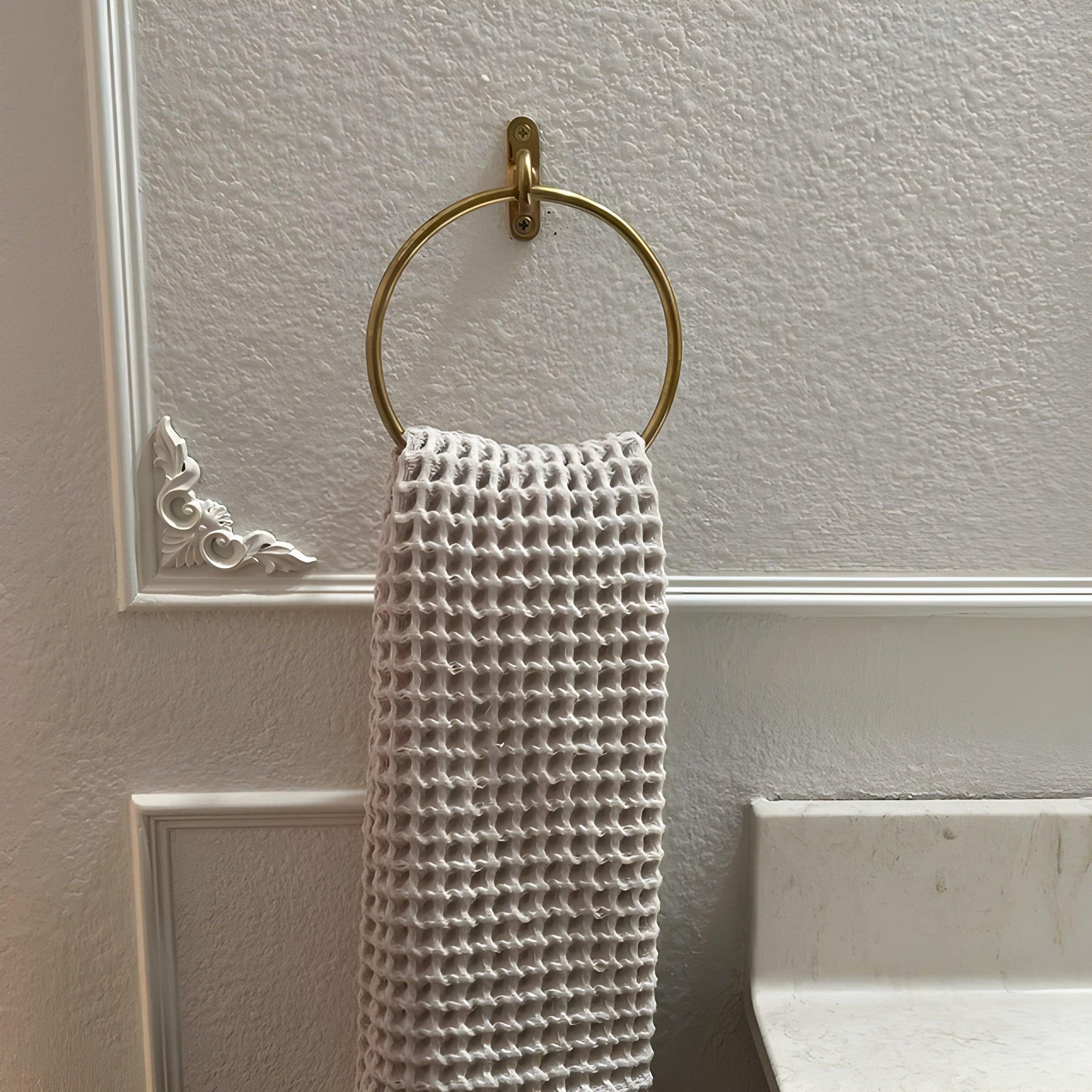 Brass Minimalist Towel Ring - Brushed/Satin