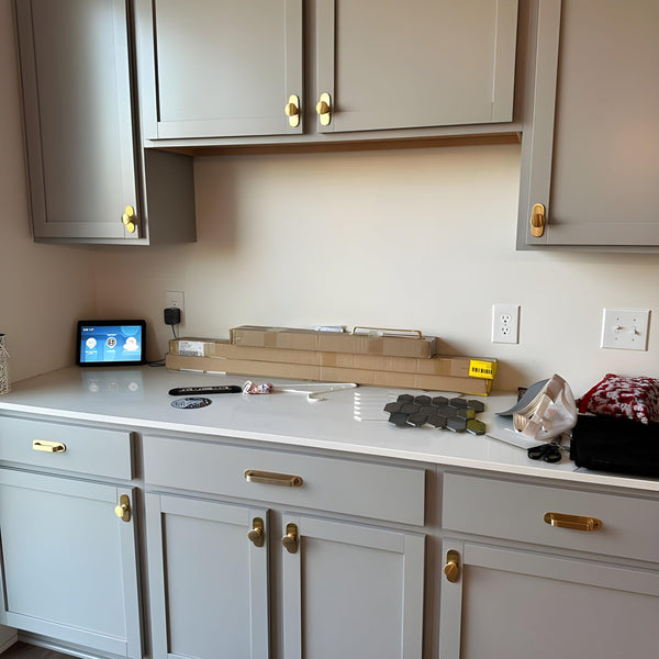 Round Drawer Pulls with Backplate - Unlacquered Polished Brass