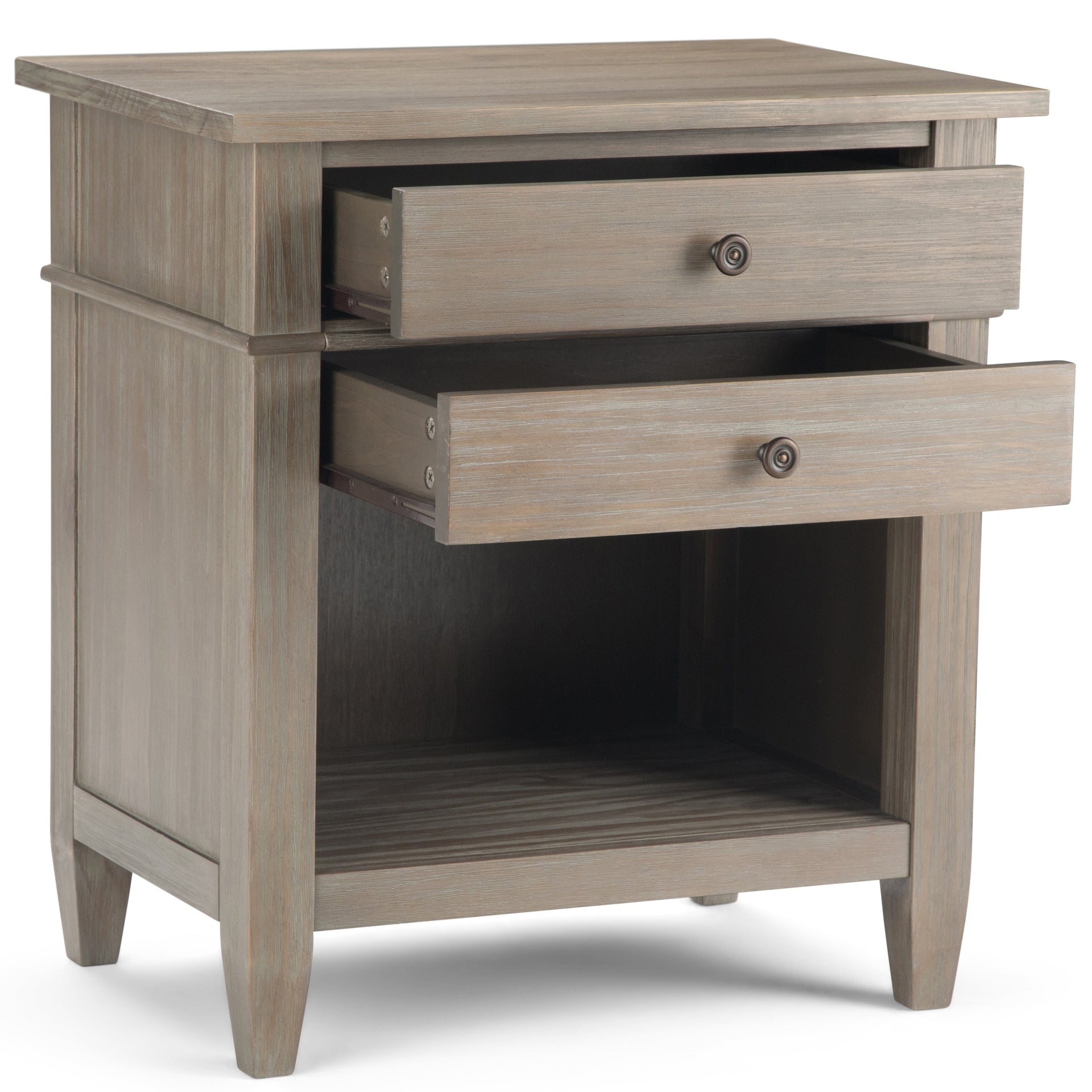 Carlton 24 Inch Wide Solid Wood Bedside Table in Distressed