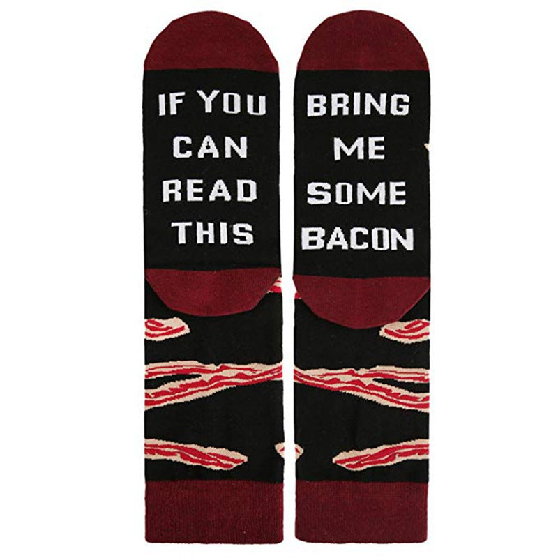 IF YOU CAN READ THIS Autumn And Winter Socks Mid Tube Socks Letter Pattern Midfield Socks