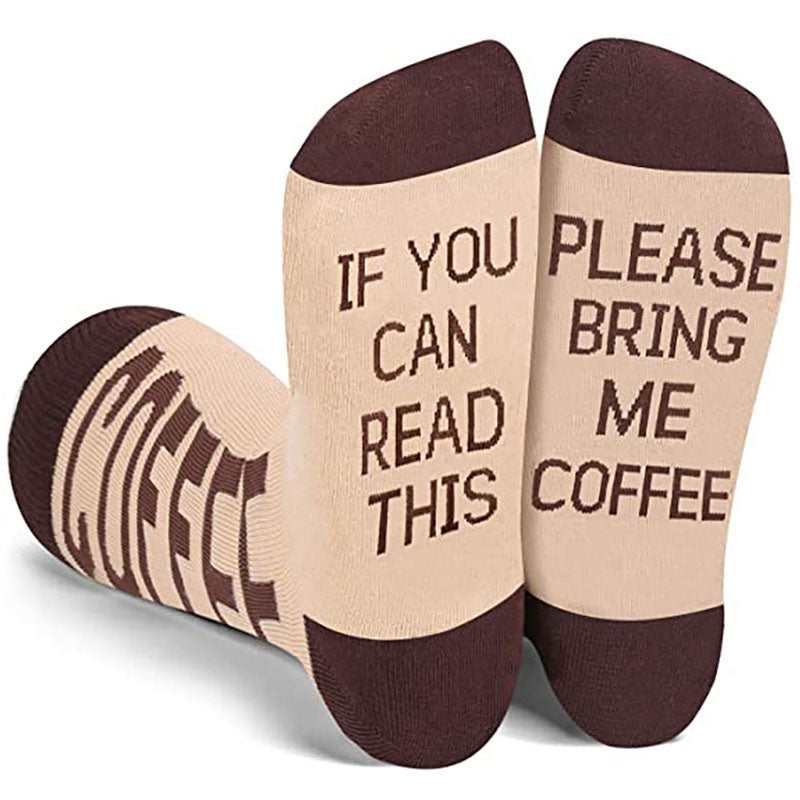 IF YOU CAN READ THIS Socks European And American Mid Tube Socks Letter Casual Winter Socks