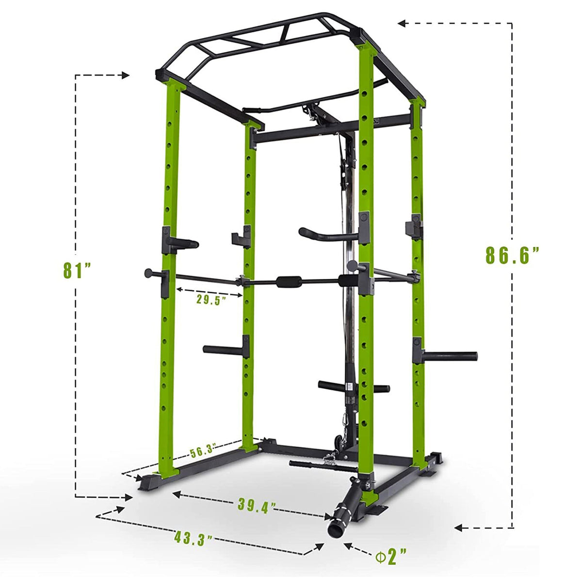 IFast Adjustable Home Gym Power Cage & Squat Rack With Pull-Up Bar Barbell Rack, 1000LBS (SAK12649)