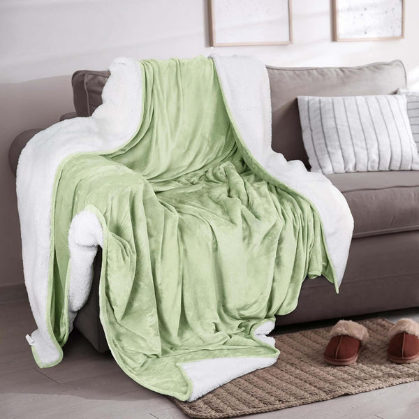Velvet Plush Sherpa Bed Blanket - Sherpa Fleece Collection