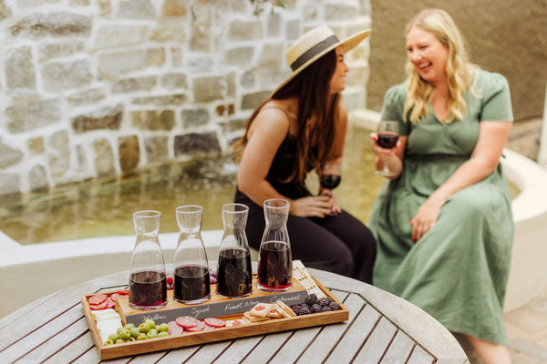 Cava Wine Tasting Kit with 4 Glass Carafes Picnic Time Family of Brands