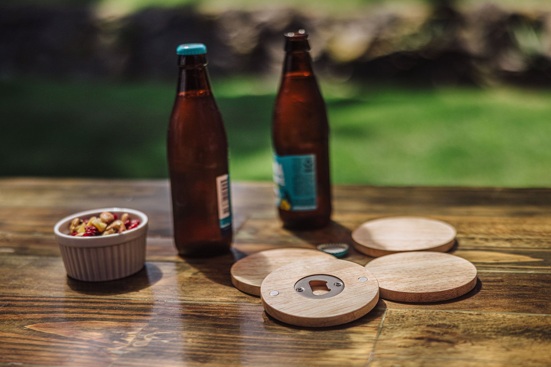 Coasters with Bottle Openers Set of 4 Picnic Time Family of Brands