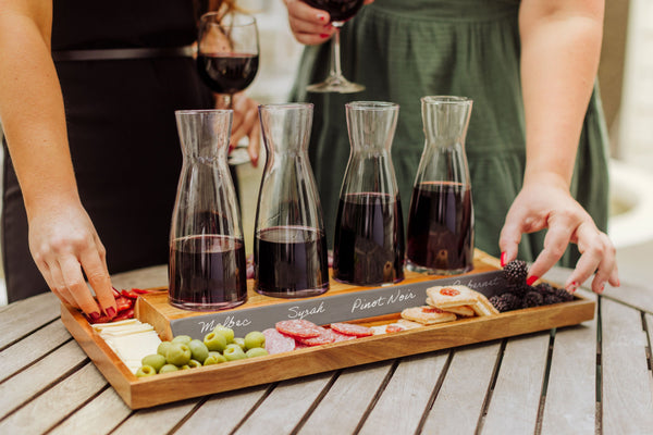 Cava Wine Tasting Kit with 4 Glass Carafes Picnic Time Family of Brands