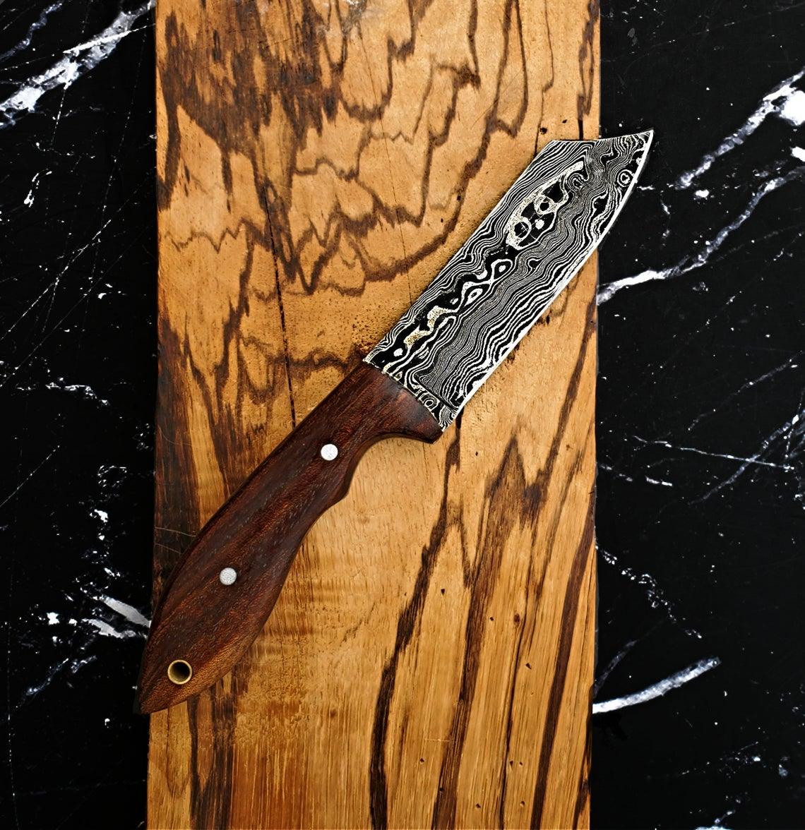 Hand forged Damacus steel/ seax-style blade/ bushcraft knives / camping gear